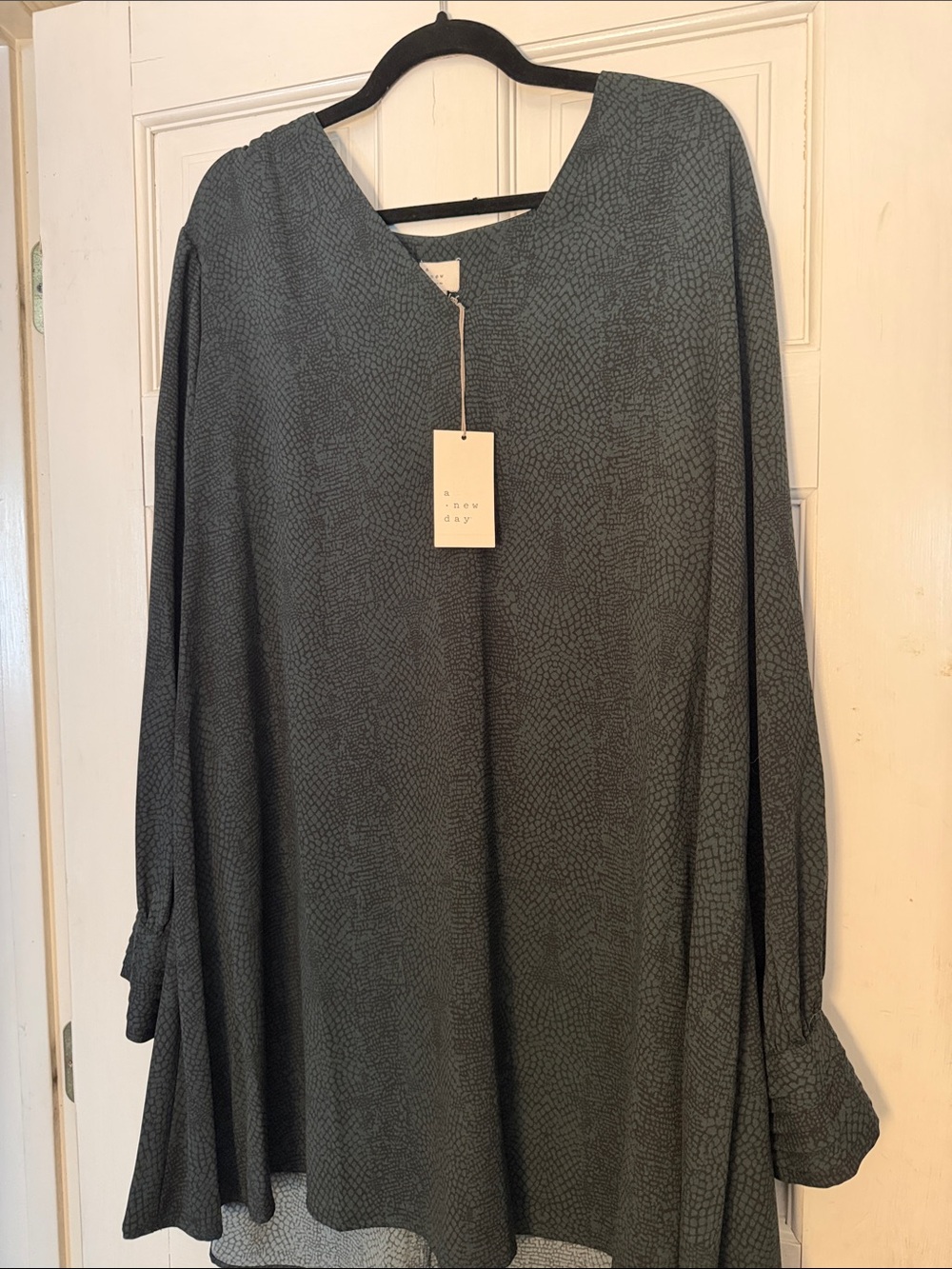 a new day Charcoal Gray Textured V-Neck dress